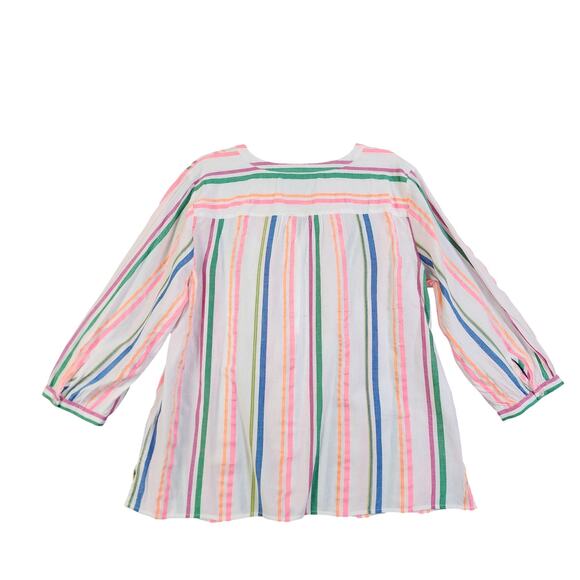 Talbots Womens Sensational Stripe Popover Top Size XL Petite Multicolor Striped - Picture 5 of 10